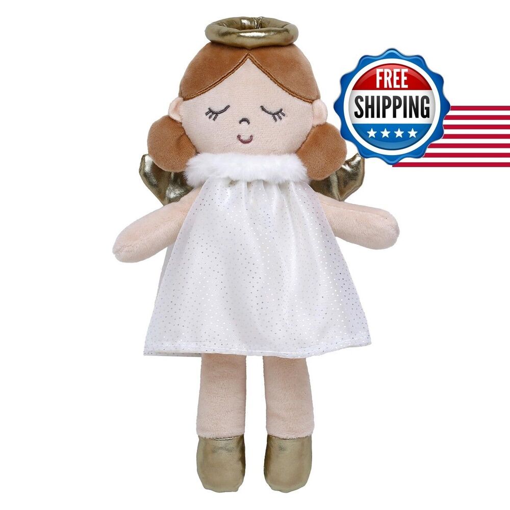 Baby Starters Angel Snuggle Buddy 11" Stella White and Gold